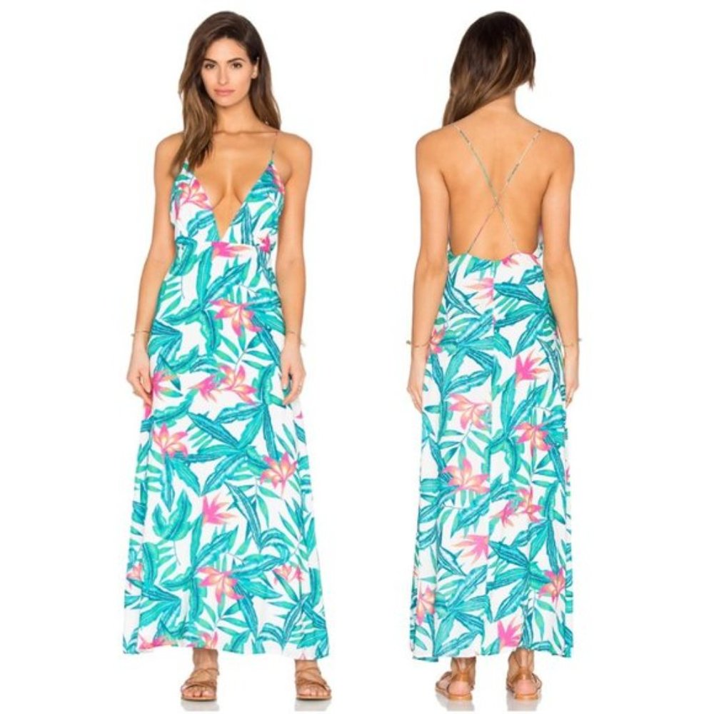 Mink Pink Panama Palms Maxi Dress